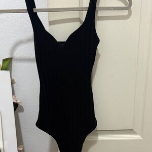 Forever 21 Black Ribbed Bodysuit